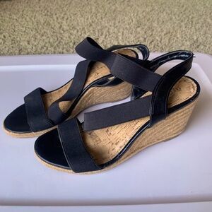 Merona Black Wedge Sandal Size 8